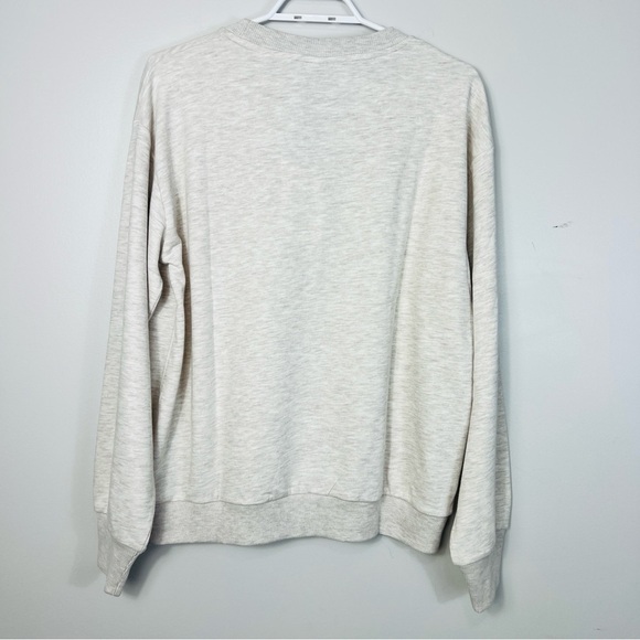 Kaffe Cream & Blue Crew Neck Sweatshirt “ live your live” women Size Large NWT - Picture 15 of 15